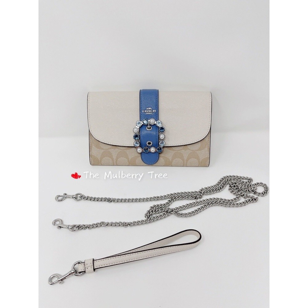 NWT Coach C1484 Gemma Clutch Crossbody In Colorblock Signature Canvas Org $288 - Picture 1 of 9